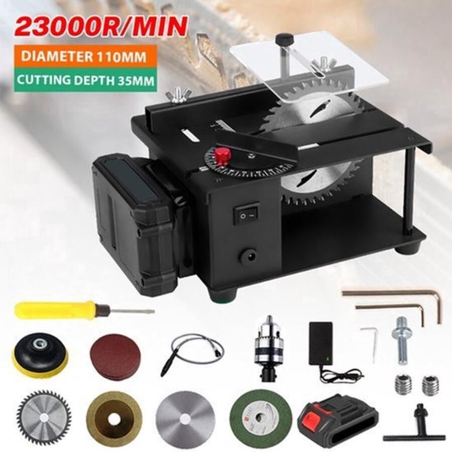 Mini Tafelzaag 1 Battery 23000 RPM 110 mm Zaagblad Metaal Voor Houtbewerking