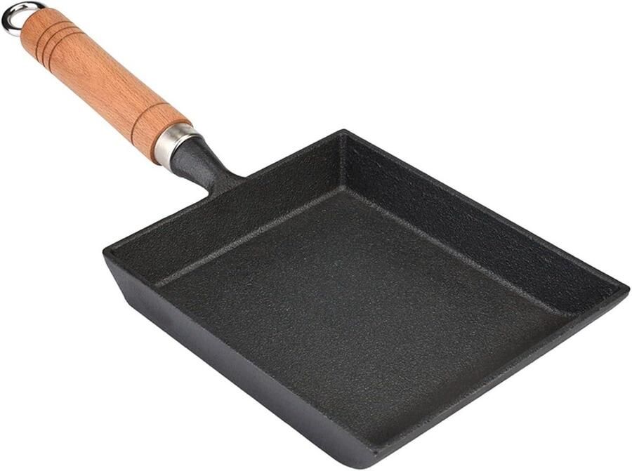 Mini Tamagoyaki Pan Omeletpan Koekenpan Ontbijt Maken Antiaanbaklaag 15 cm Zwart