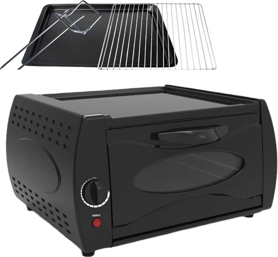 Mini Tandoor Oven Elektrische Keukenoven Pizza's Bakken Dubbele Capaciteit 30 cm Pizza Zwart