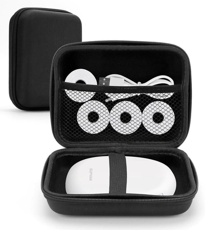 Mini tas voor Supvan labeltape mini Bluetooth labelprinter tas etui voor E10 labelprinter Nelko P21 Niimbot D11 Pristar P15 (16 × 13 × 6 cm)
