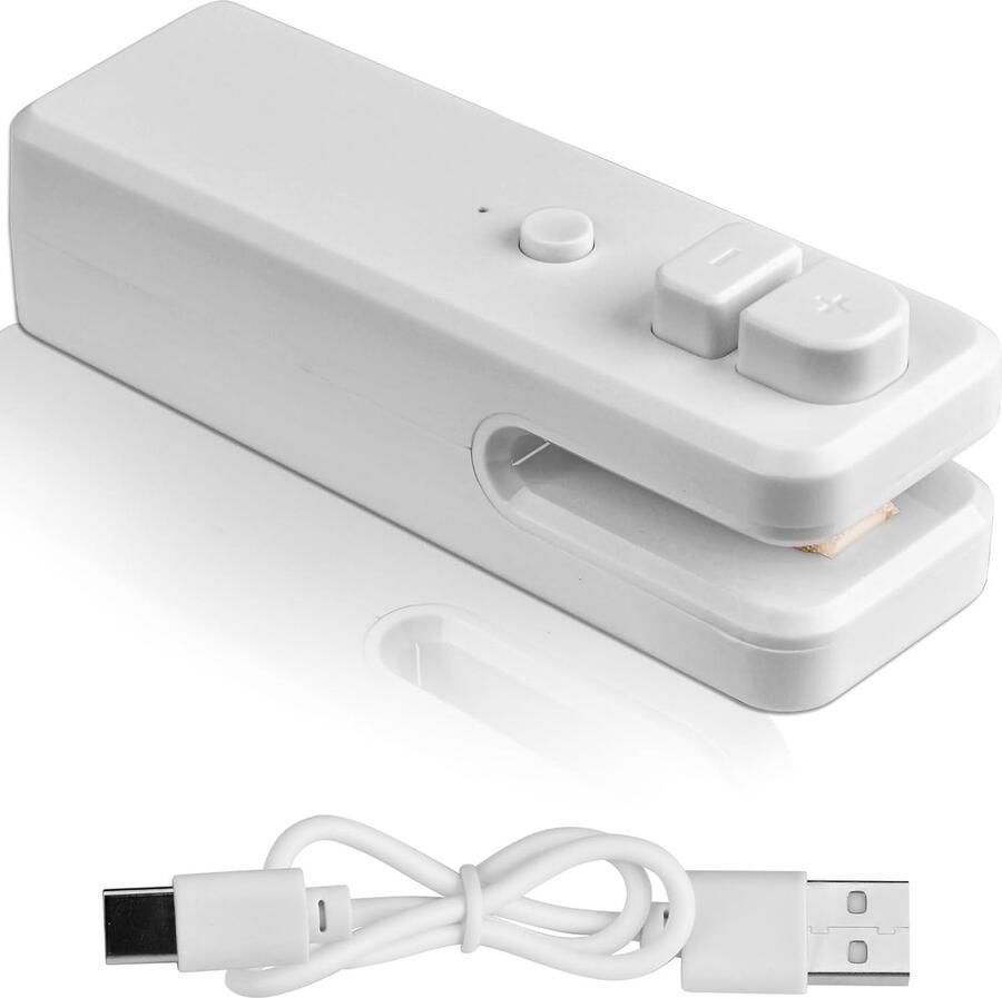 Mini USB oplaadbare sealmachine 11*3*3 5 cm Draagbare machine voor het sealen van voedselzakken met open- en sluitfunctie Vacuümsealmachine Snacksealer USB oplaadbaar Met magnetische voet Sealen Vochtbestendig Wit