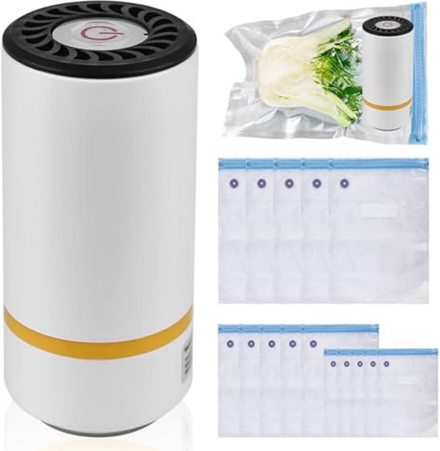 Mini vacuümmachine met 15 vacuümzakken Handheld vacuümsealer voor levensmiddelen