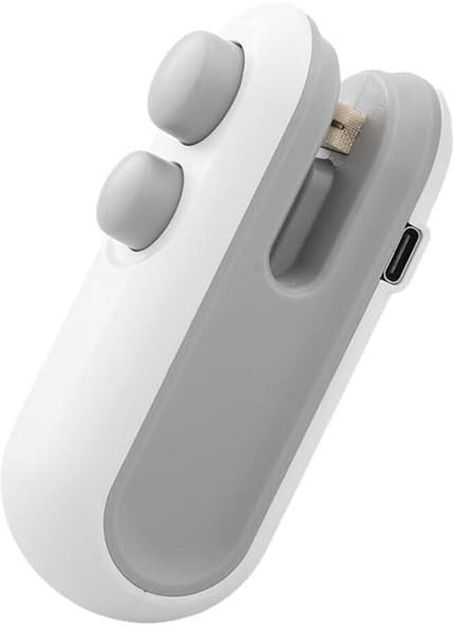 Mini vacuümsealer 2-in-1 USB oplaadbare machine voor het sluiten van chipszakken Draagbare handzame vacuümsealer voor voedsel Oplaadbare machine voor het sluiten van voedselzakken Witte hittesealer