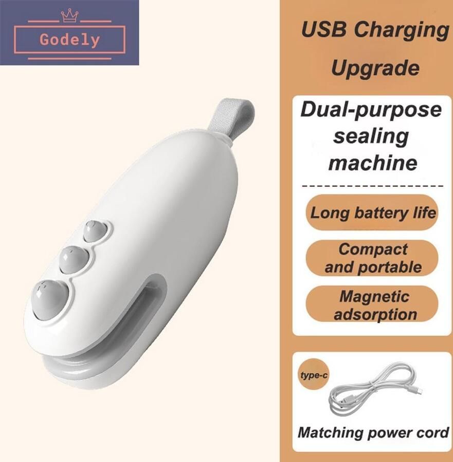 Mini voedselzakeenheid Draagbare zakverzegelaar met snijder voor vers voedsel - Foto 2