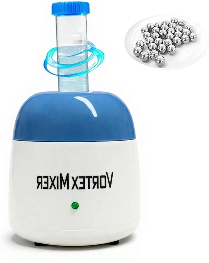 Mini Vortex Mixer Kleur Shaker Vloeistoffen Mengen Krachtige Borstelloze Motor 8cm x 7.5cm Blauw