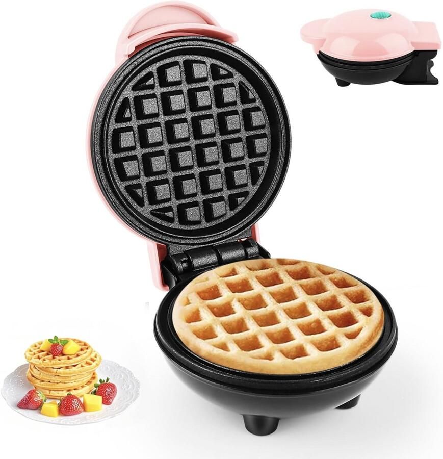 Mini Wafelijzer 10 cm Belgisch Wafelijzer 220V 350W Compact Dubbelzijdige Verwarming