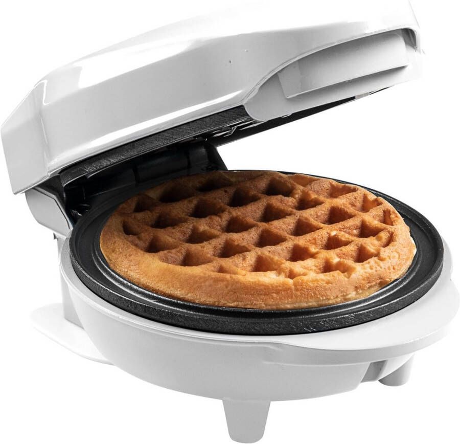 Mini Wafelijzer 550W Antiaanbaklaag Makkelijk in Gebruik Wit