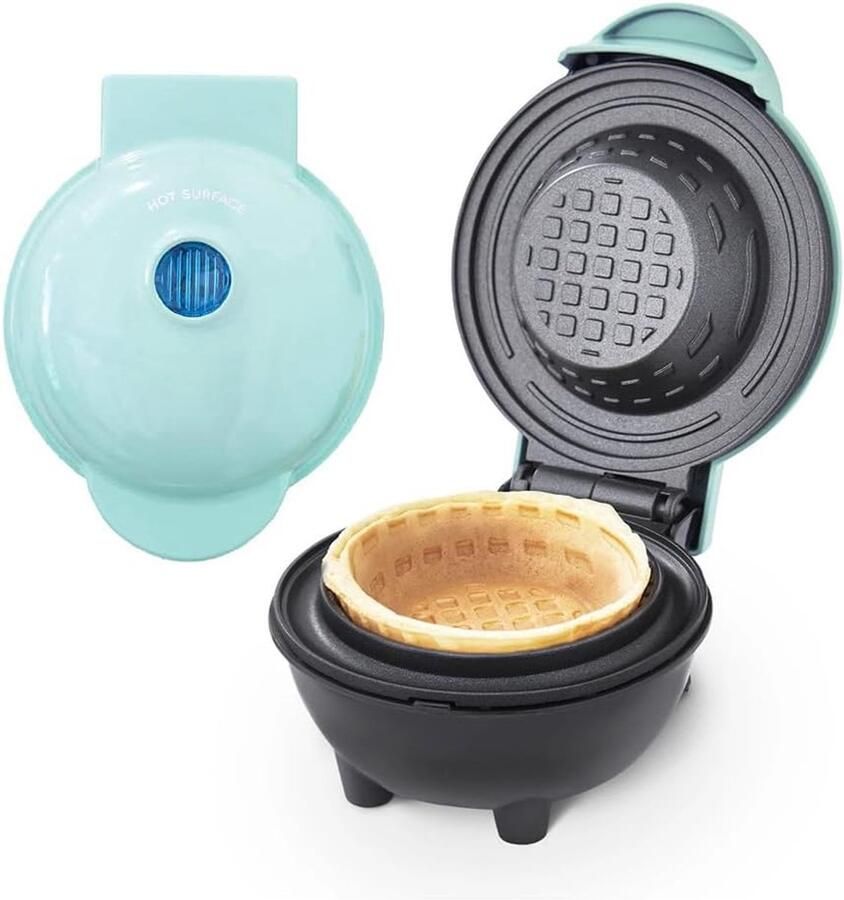 Mini-wafelijzer antiaanbaklaag vermogen 350 W met indicatielampje 10 cm antiaanbaklaag dubbelzijdige verwarming uitneembare lade bediening met één knop