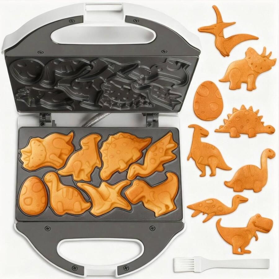 Mini Wafelijzer Dino Wafelmaker Kinderontbijt Maken 8 Verschillende Dino Motieven 22 x 2158 x 9 cm