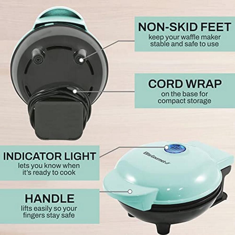 Mini Wafelijzer Elektrisch Compact Design voor Belgische Wafels Rösti Keto Snacks en Eieren
