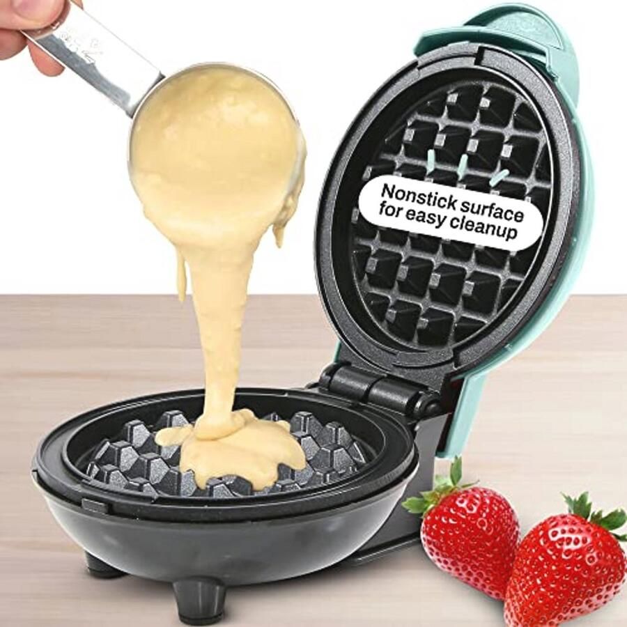 Mini Wafelijzer Elektrisch Compact Design voor Belgische Wafels Rösti Keto Snacks en Eieren - Foto 2