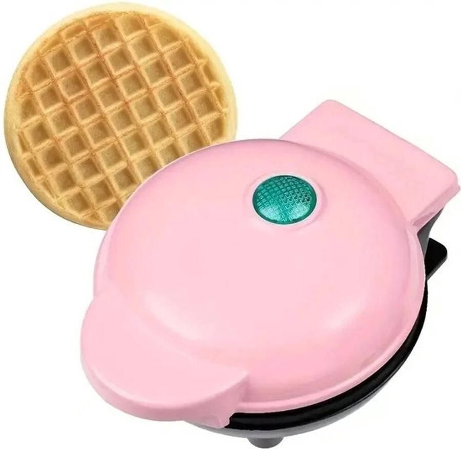 Mini wafelijzer Elektrisch wafelijzer Elektrische bakplaat Multifunctioneel Ontbijtmaker Mini pannenkoekenmaker Elektrische ronde koekenpan Roze
