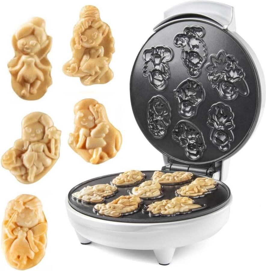 Mini Wafelijzer Feeën Wafels Magisch Ontbijt 7 Vormen Tegelijk 750 Watt Feeën
