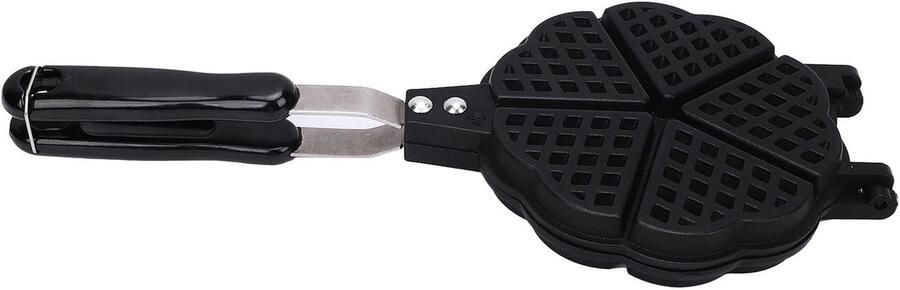 Mini Wafelijzer Hartvormige Pan Ontbijt Maken Vijf Mini Wafels 63 Inch Zwart