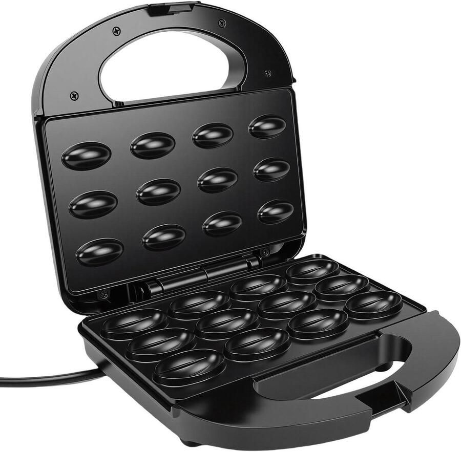 Mini Wafelijzer Koekjesmaker Snacks Maken Dubbelzijdig Bakken 24x24x10 cm Zwart