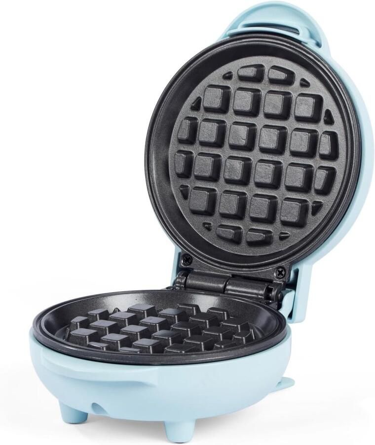 Mini Wafelijzer Matblauw 11 5 cm PFAS-vrije Antiaanbaklaag Voor 1 Persoon