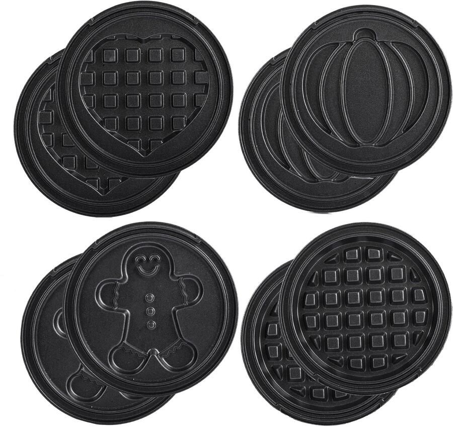 Mini-wafelijzer met wisselplaten wafelvormen pompoen peperkoek hart en klassiek mini waffle maker met antiaanbaklaag ideaal voor kinderverjaardagen en familiefeesten mintgroen