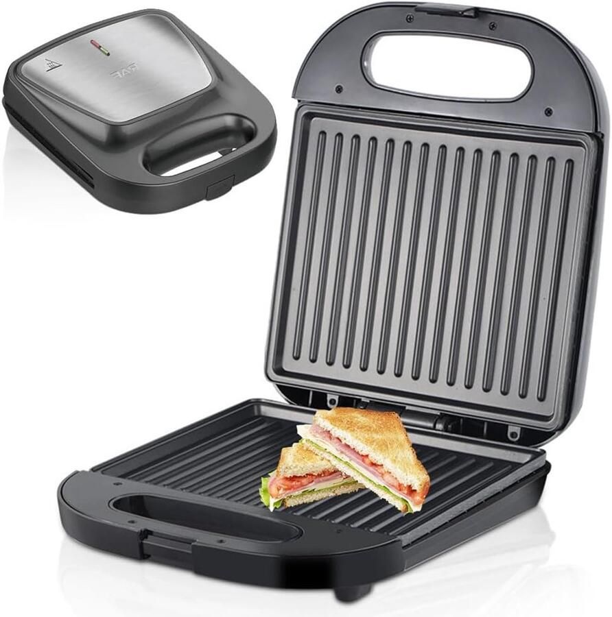 Mini Wafelijzer Ontbijt Sandwich Maker Ontbijt Maken Dubbelzijdige Verhitting 28x13x21.5cm Zwart