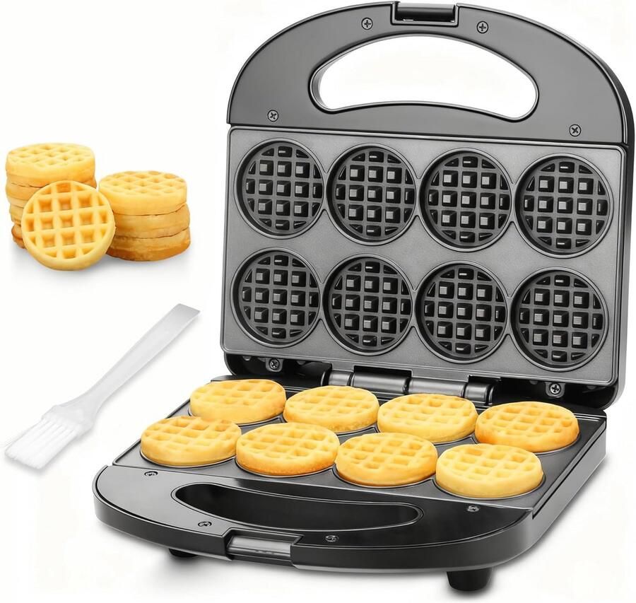 Mini Wafelijzer voor 8 Hartvormige Wafels – Snel & Compact Apparaat
