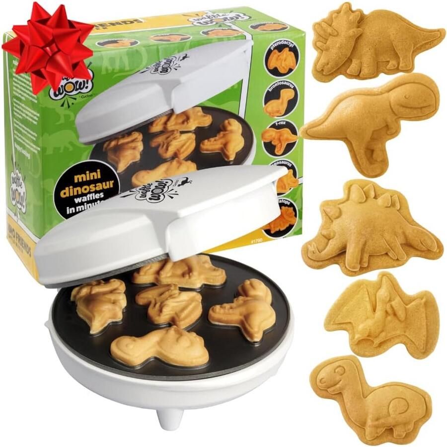 Mini Wafelijzer voor Dinosaurus Vormpjes – Met Antiaanbaklaag – Perfect voor Kinderen en Volwassenen - Foto 1