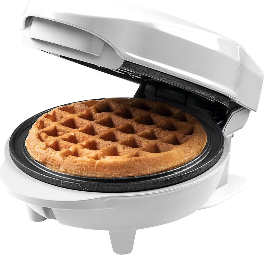 Mini-wafelijzer voor klassieke wafels kleine wafelmaker met antiaanbaklaag voor kinderverjaardagen familiefeesten Pasen of Kerstmis bakoppervlak Ø 10 cm wit