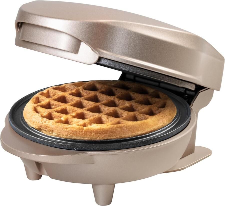 Mini Wafelijzer Wafelmaker Antiaanbaklaag Compact Voor Klassieke Mini Wafels Kinderfeestjes Familiefeest Lichtbeige - Foto 1