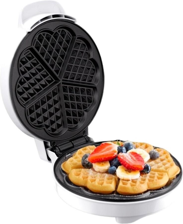 Mini Wafelmaker Eiercakeoven Bubbeloven Ontbijt Snacks Maken Antiaanbaklaag Snel 218x127 mm Zwart