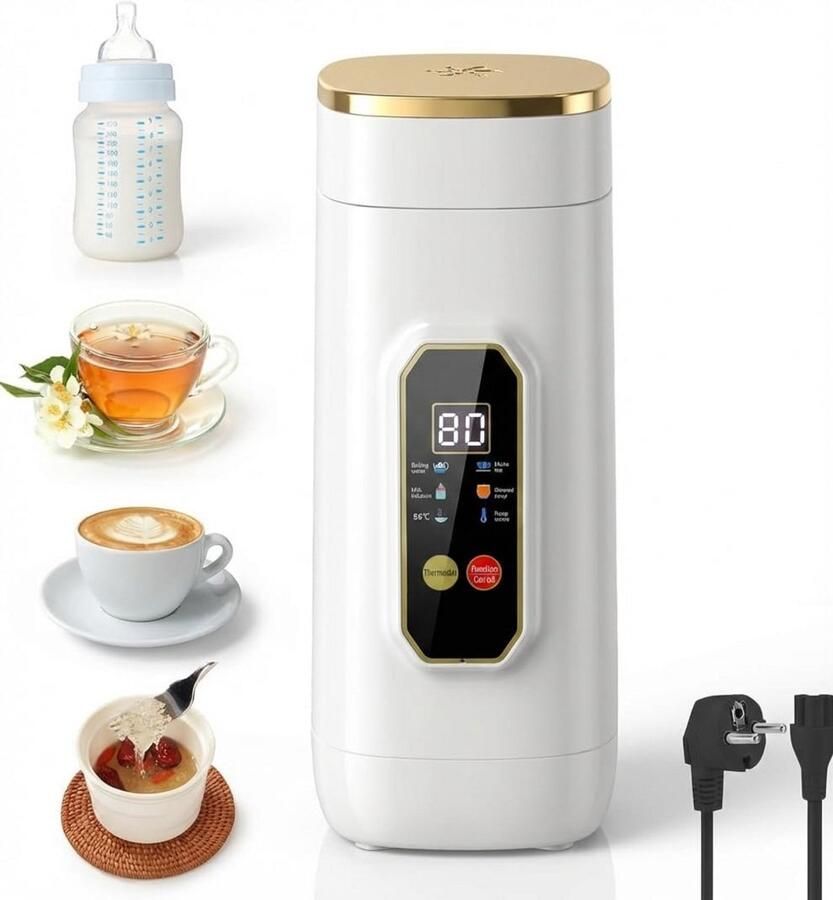 Mini Waterkoker 450ml met 6 Temperatuurstanden LED Display Draagbaar