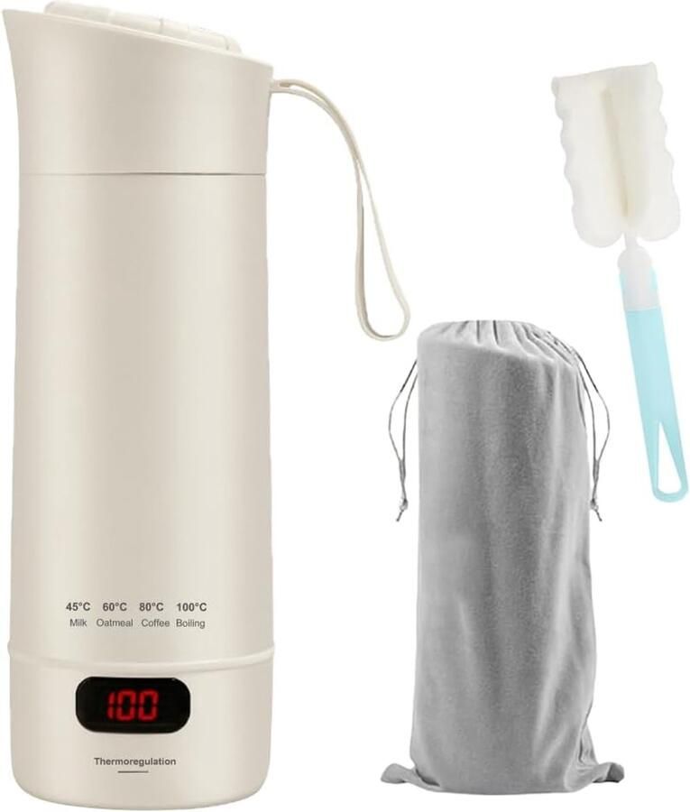 Mini Waterkoker 5-in-1 – Draagbare Elektrische Waterkoker & Thermos – Voor Babymelk Koffie & Thee
