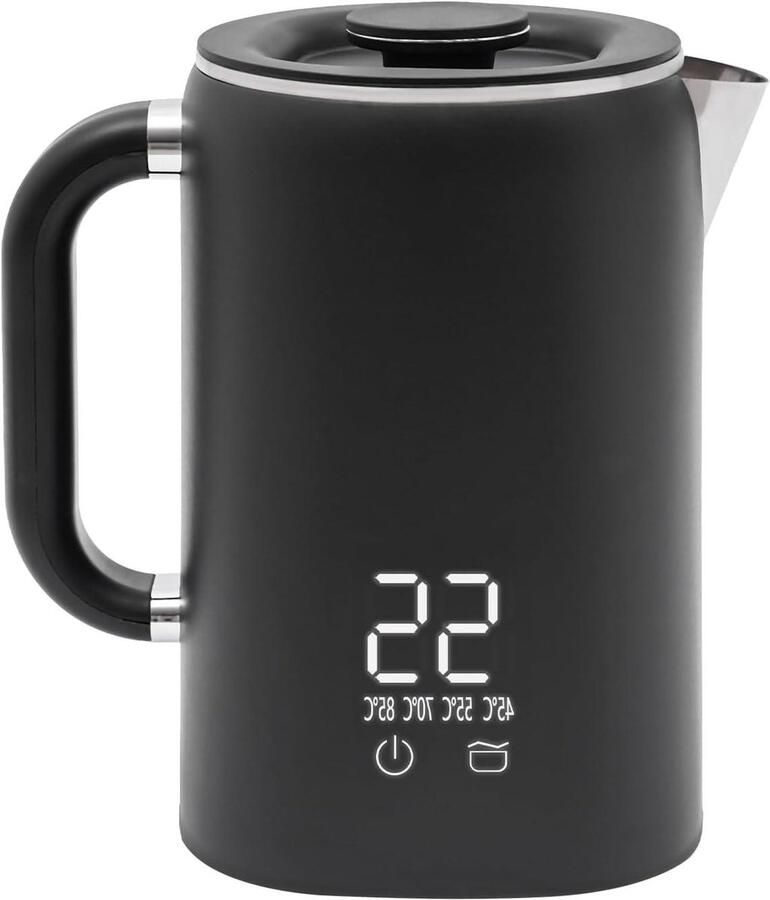 Mini Waterkoker Draagbare Ketel Reizen Kantoor Instelbare Temperatuur 1.7 Liter Zwart