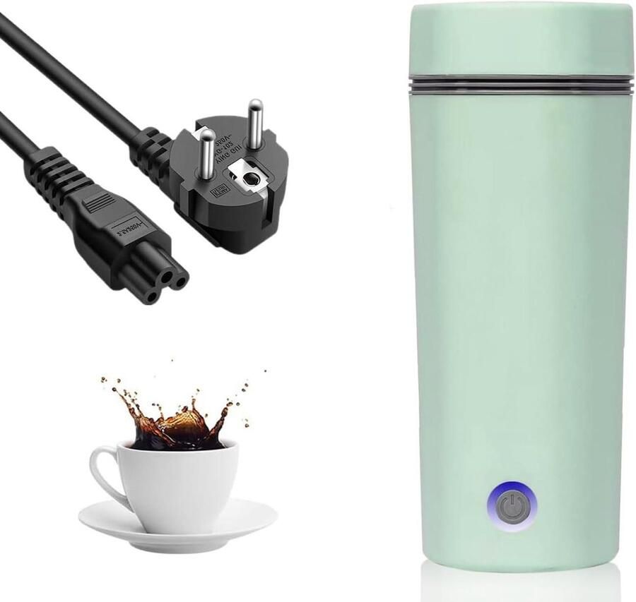 Mini Waterkoker Draagbare Ketel Warme Dranken Maken 3-in-1 Thermosfunctie 350 ml Groen