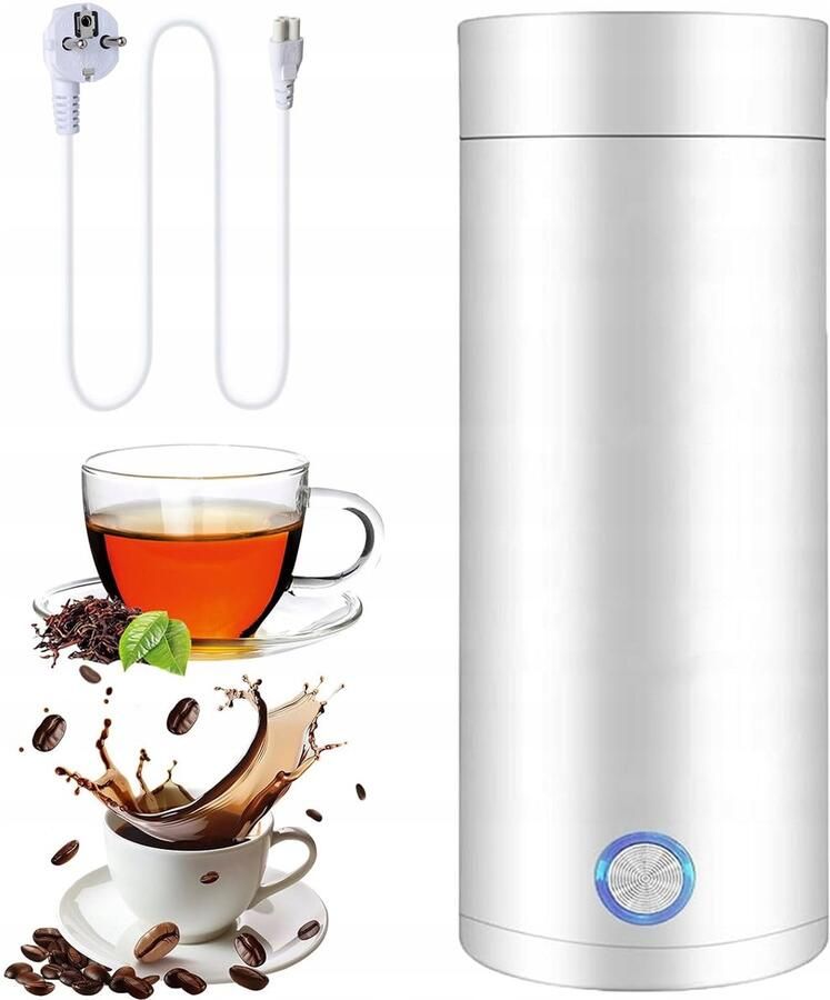 Mini Waterkoker Draagbare Waterkoker Kleine Waterkoker Reiswaterkoker 400 ml 304 RVS Binnenkant 4-5 Min Snel Koken Automatische Uitschakeling Lekvrij Deksel Voor Auto & Kantoor & Reis