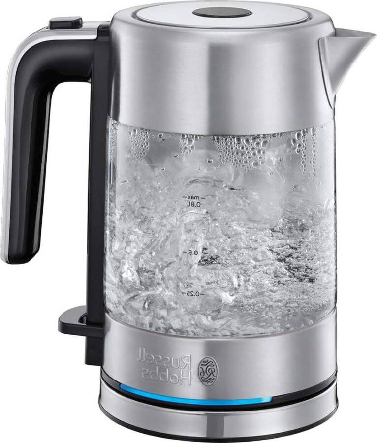 Mini Waterkoker Glas 0.8L Ruimtebesparend Extra Zuinig Gemakkelijk Reinigbaar Verlichte Basis 2200 Watt