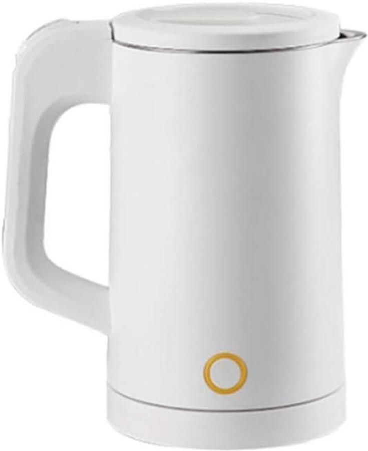 Mini Waterkoker Kleine Elektrische Ketel Snel Water Koken Dubbele Wand Isolatie 0.6L Zilver