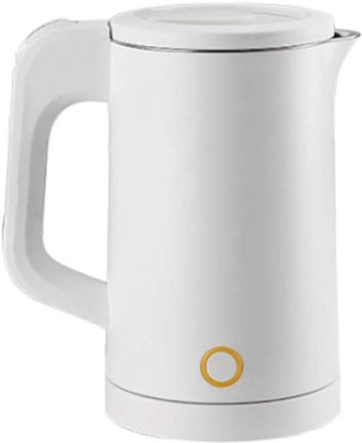 Mini Waterkoker Kleine Elektrische Ketel Snel Water Koken Dubbele Wand Isolatie 0.6L Zilver