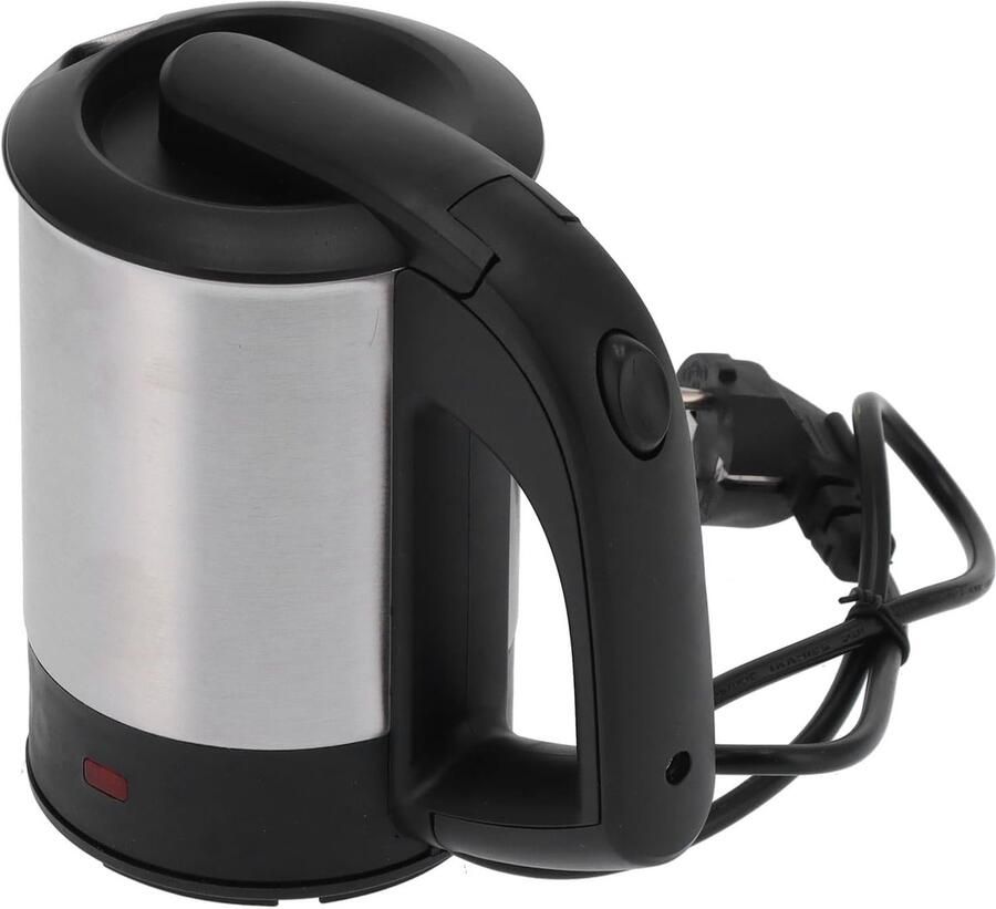 Mini Waterkoker Reis Theepot Snel Water Koken Automatische Uitschakeling 0.5L Capaciteit Zilver