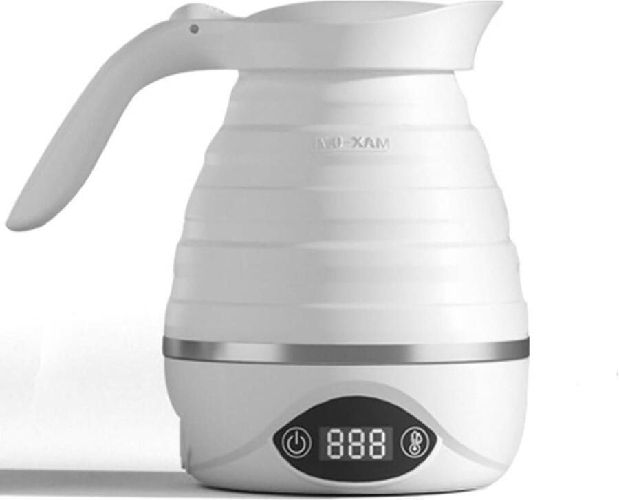 Mini Waterkoker Reis Waterkoker Compact Koken Opvouwbaar Ontwerp 700ML Inhoud Wit