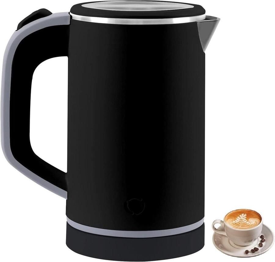 Mini Waterkoker Reis Waterkoker Snel Water Koken Roestvrij Staal 800 ml Zwart
