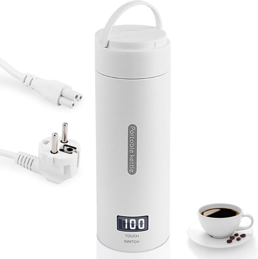 Mini Waterkoker Roestvrij Staal Temperatuurinstelling Automatische Uitschakeling Voor Kamperen en Reizen