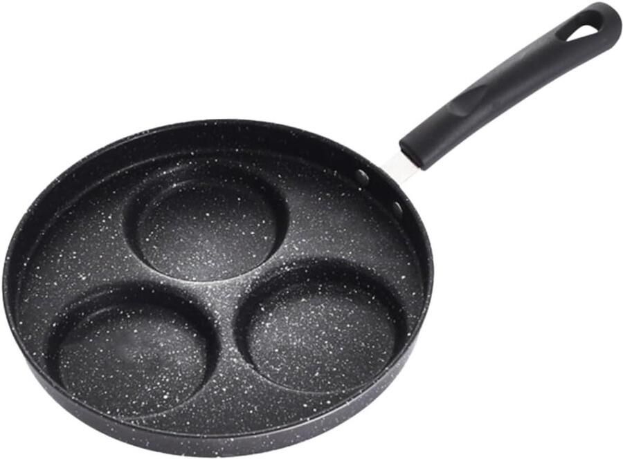 Mini Wok Pan Koekenpan Wafelmaker Ontbijt Maken Niet-klevende Coating 38.5 cm Zwart