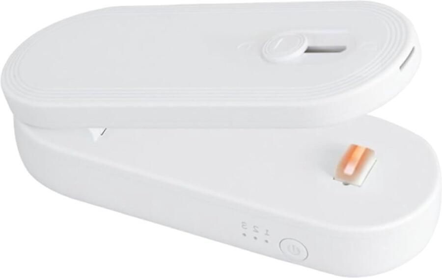 Mini Zakafsluiter Voedsel Bewaarder Restjes Opbergen USB Opgeladen Compact Ontwerp Wit