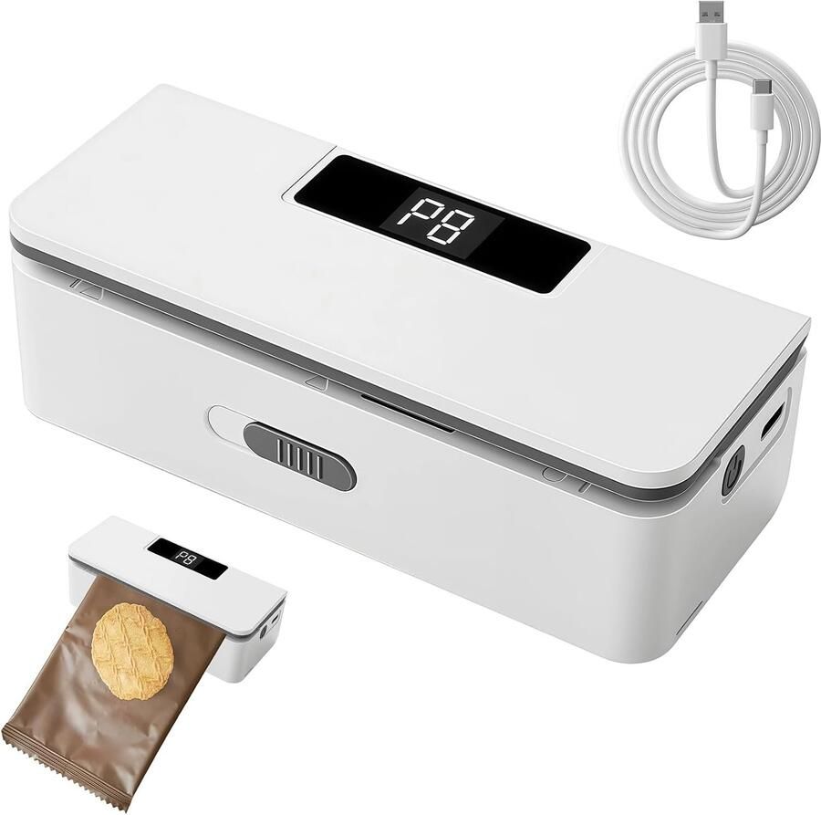 Mini-zaksealer 2-in-1 8 standen USB C LED cutter en magneet ShopVlot