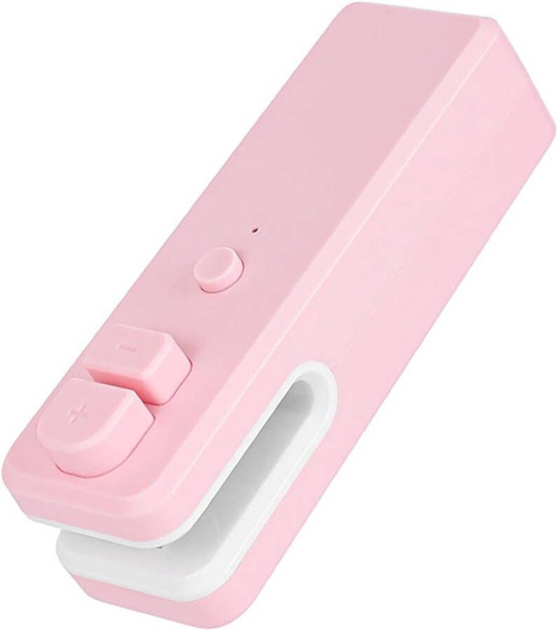 Mini zaksealer Mini-folielasapparaat Met snijder Verzegelingsapparaat Draagbare zaksealer Heat sealer apparaat voor zakjes Oplaadbare mini bag sealer Warmte Sluitmachine Vacuüm Voedsel Sealer Zaksealer voor koekjes Roze