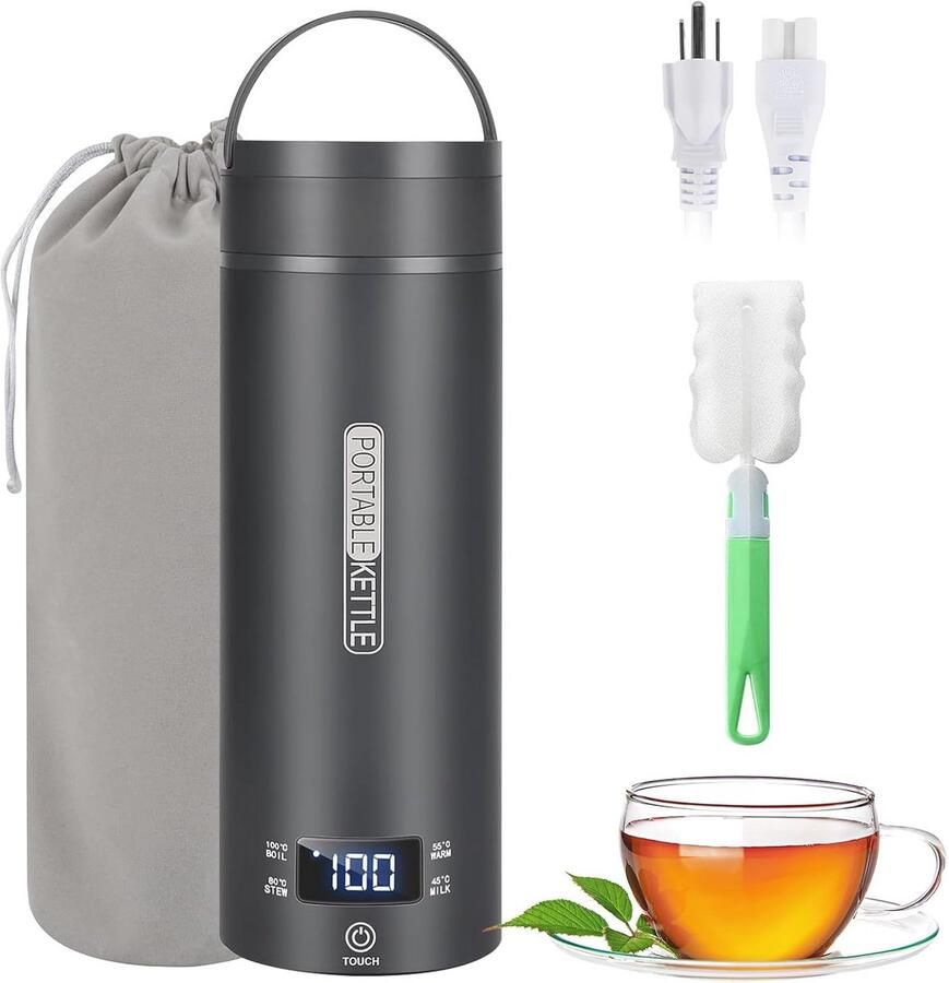 Minimale Draagbare Waterkoker 500 ml 3-in-1 Thermobeker met 4 Temperatuuraanpassingen
