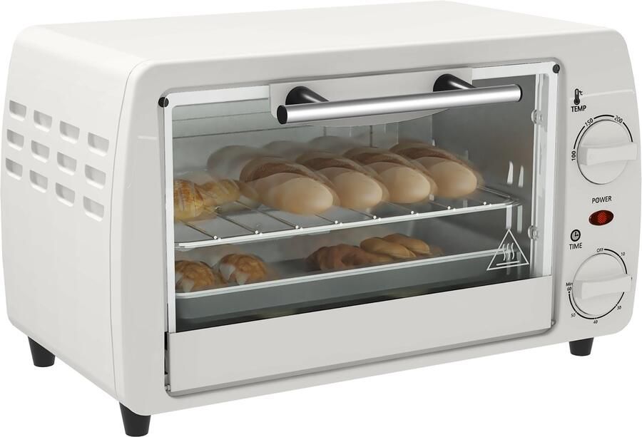 Minioven broodroosteroven 1 bakplaat 1 grillrooster 10 L inhoud timerfunctie 36 5 cm x 26 cm x 22 cm Crèmewit