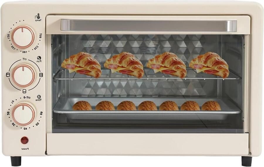 Mini Oven Kleine Elektrische Oven Maaltijden Bereiden Ruimtebesparend Design 22 Liter Wit