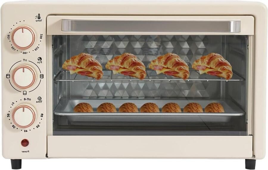 Mini Oven Kleine Oven Snelle Maaltijden Instelbare Temperatuur 22 Liter Wit