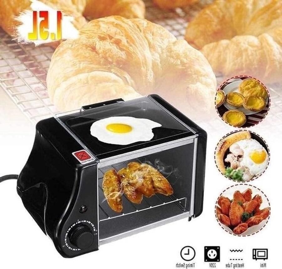 Minioven Keukenmachine Lekker koken Compact en multifunctioneel 15 liter Zwart
