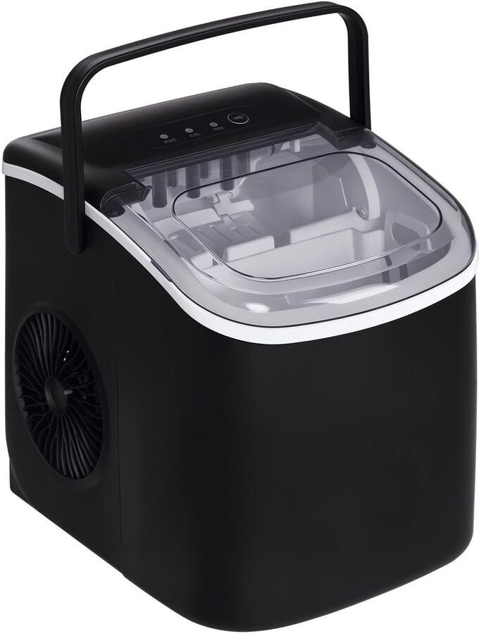 Miryx ijsblokjesmachine Draagbare ijsmachine Met Handvat Mandje 12kg in 24 uur 9 ijsblokjes in 6-12 minuten Zwart