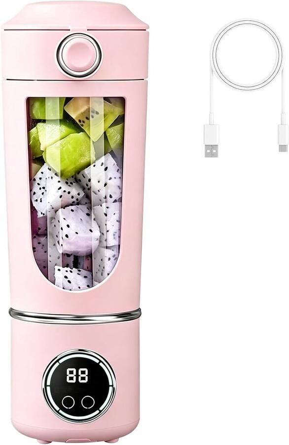 Mixer 700 ml smoothie maker to go 12 bladen draagbare blender Fresh Juice mixer USB-mini-blender voor sap jam shake smoothie (roze)